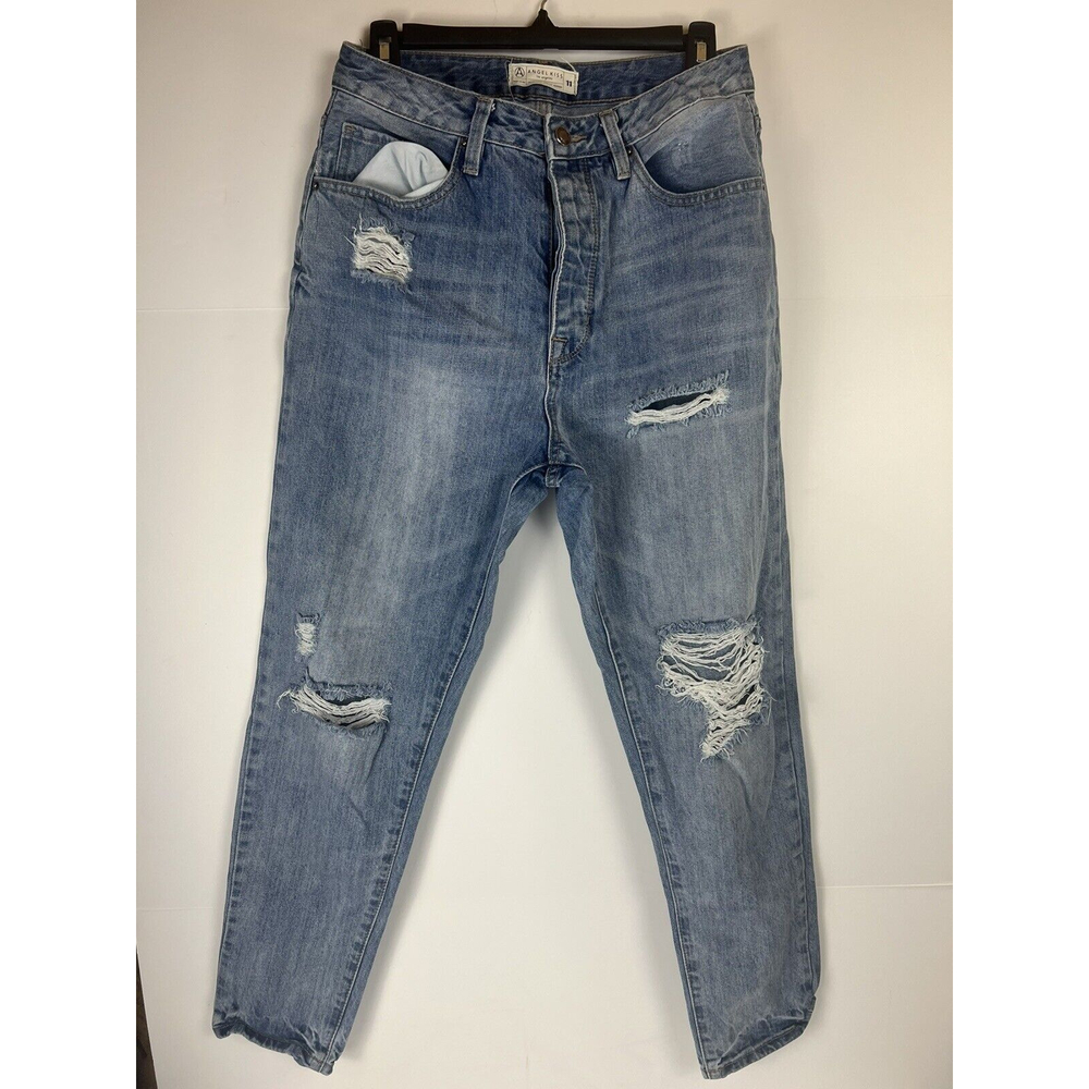 ANGEL KISS | los angels High-Rise Distressed Jeans womens sz 11